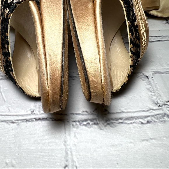 Dior Champagne Pink Satin Lace Sandal Heels Sz 37.5 - Picture 12 of 12